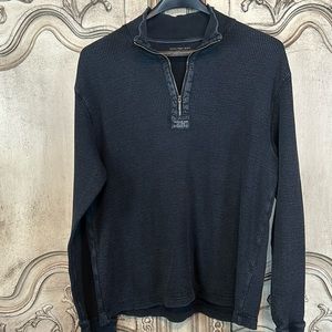 Mens Calvin Klein designer pullover sweatshirt w/quarter zipper at neck - 2XL